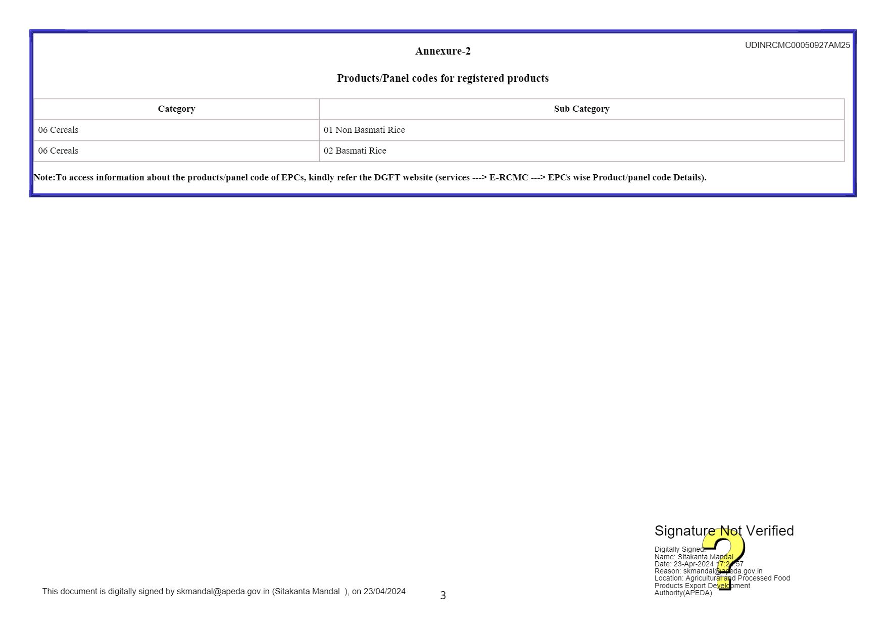 APEDA Certificate-3